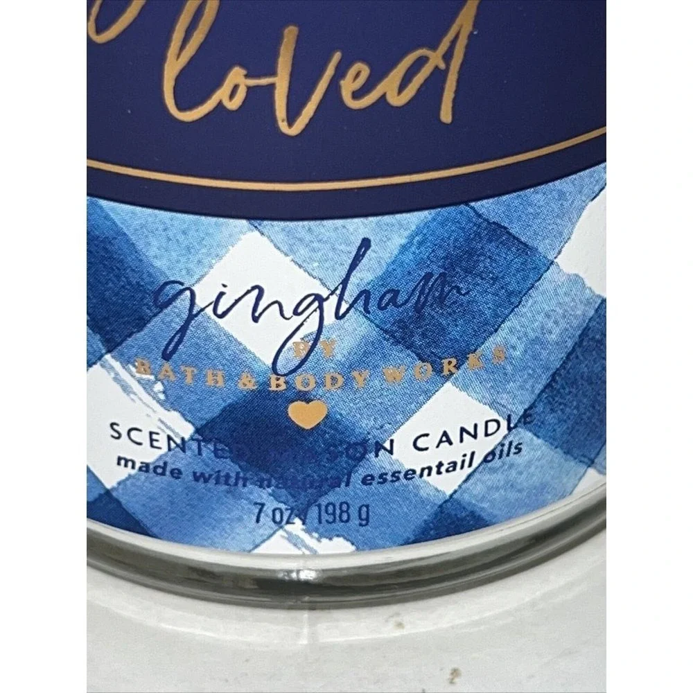 Bath & Body Works Gingham 7oz Scented Mason Jar Candle Set You Are Loved 2-Pack